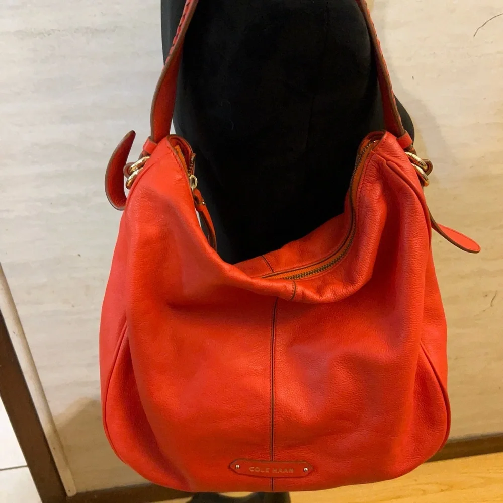 Cole Haan Iris Large Leather Hobo Bag in the vibrant 